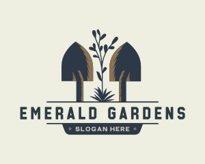 Shovel Plant Gardening logo design