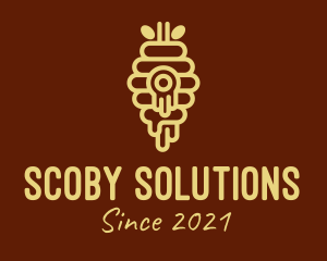 Scoby - Yellow Honeycomb Kombucha logo design