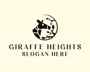 Giraffe - Moon Flower Giraffe logo design