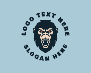 Monkey - Angry Wild Gorilla logo design