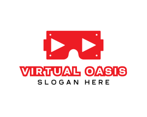 VR Goggles Media Player logo design