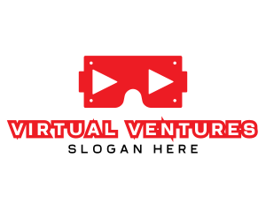 VR Goggles Media Player logo design