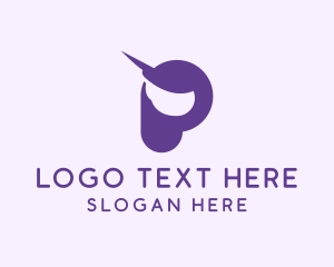 Horn - Unicorn Letter P logo design