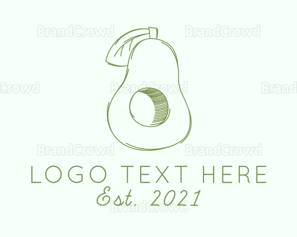 Avocado Fruit Sketch Logo