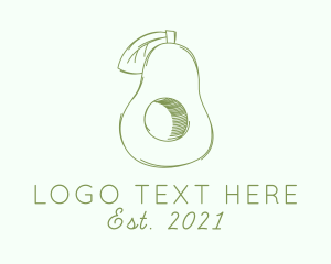 Farmers Market - Avocado Fruit Sketch logo design