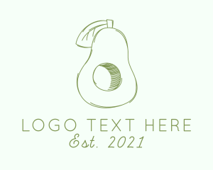Grocer - Avocado Fruit Sketch logo design