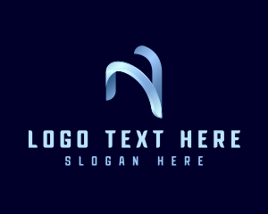 Insurance - Metallic Glossy Letter N logo design