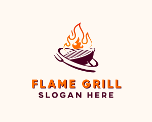 Grill - Flame Bistro Grill logo design