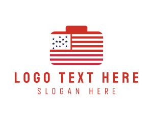 Military - American Flag Suitcase logo design