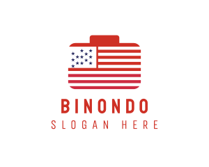 Independence Day - American Flag Suitcase logo design