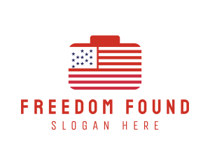 Independence - American Flag Suitcase logo design