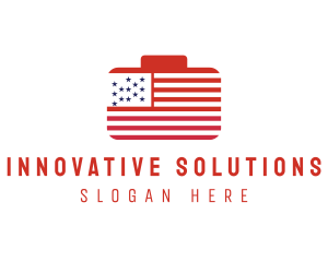 Election - American Flag Suitcase logo design