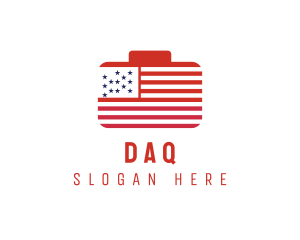 Country - American Flag Suitcase logo design