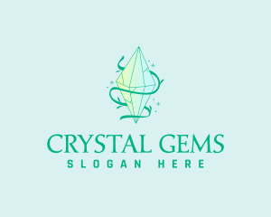 Green Luxury Crystal Diamond logo design