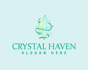 Green Luxury Crystal Diamond logo design