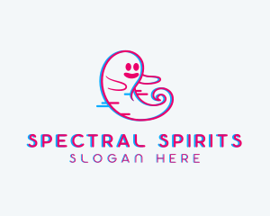 Glitch Ghost Spirit logo design