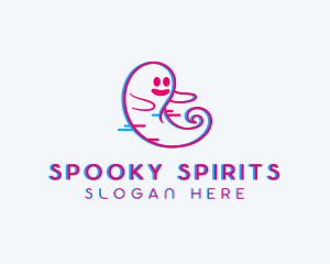 Glitch Ghost Spirit logo design