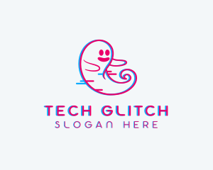 Glitch Ghost Spirit logo design