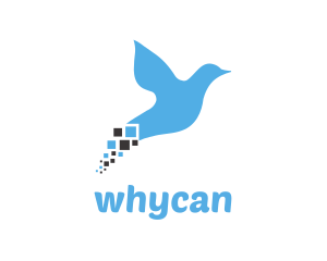 Blue - Blue Pixel Bird logo design