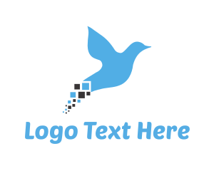 Blue Pixel Bird Logo