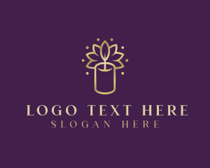 Wick - Spa Lotus Candle Relaxation logo design