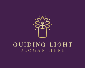 Spa Lotus Candle Relaxation logo design