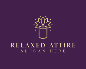 Spa Lotus Candle Relaxation logo design