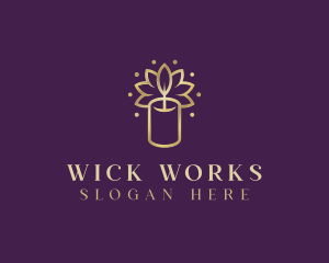 Wick - Spa Lotus Candle Relaxation logo design