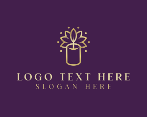 Spa - Spa Lotus Candle Relaxation logo design