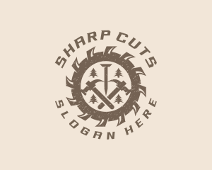 Cutting Blade Carpentry logo design