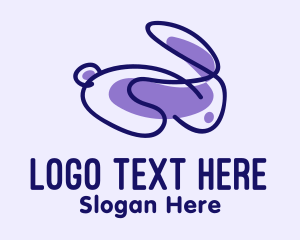 Rabbit - Violet Scribble Rabbit logo design