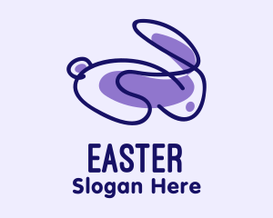 Violet Scribble Rabbit logo design