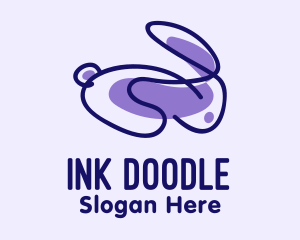 Scribble - Violet Scribble Rabbit logo design