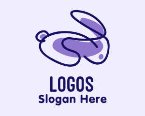 Pet - Violet Scribble Rabbit logo design