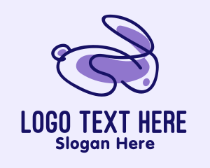 Scribble - Violet Scribble Rabbit logo design
