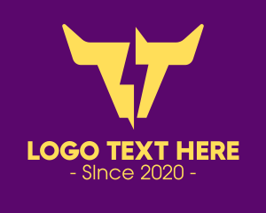 Horns - Yellow Lightning Horns logo design