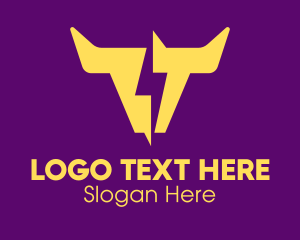 Yellow Lightning Horns Logo