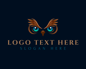 Nocturnal - Bird Owl Eyes logo design
