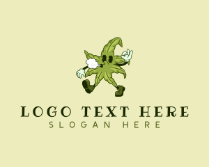 Ganja - Marijuana Smoke Weed logo design