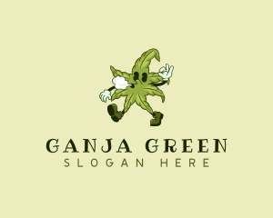 Ganja - Marijuana Smoke Weed logo design