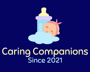 Nanny - Sleeping Baby Bottle logo design