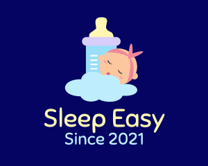 Sleeping Baby Bottle logo design