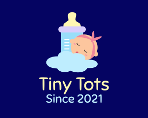 Babysitter - Sleeping Baby Bottle logo design
