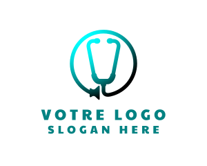 Clinic - Medical Doctor Stethoscope logo design