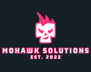 Mohawk - Punk Mohawk Skull logo design