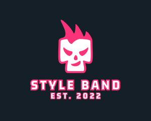 Punk Mohawk Skull logo design