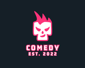 Skate Shop - Fire Mohawk Skull logo design