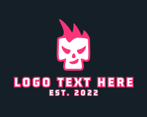 Gang - Fire Mohawk Skull logo design