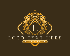 Law - Lion Shield Crown logo design