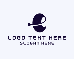 Programmer - Orbit Tech Cyberspace Letter E logo design